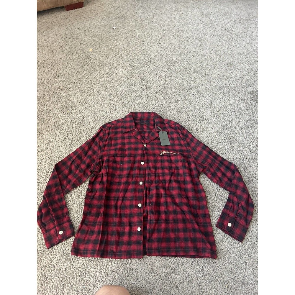 AllSaints Chetco Long Sleeve Check Shirt - Red/Black